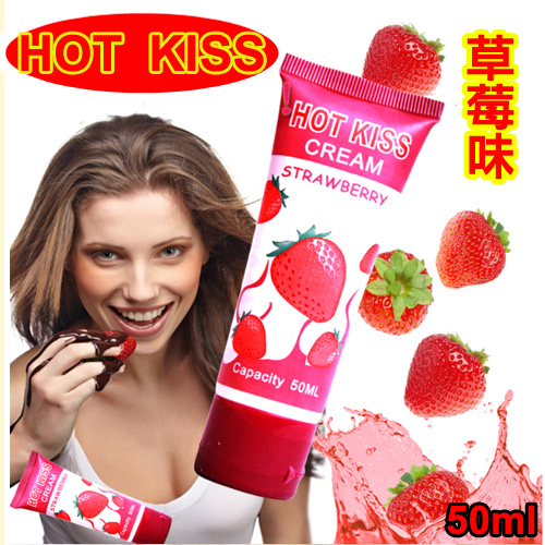 HOT KISS 草莓味口交、肛交、陰交潤滑液	 			*